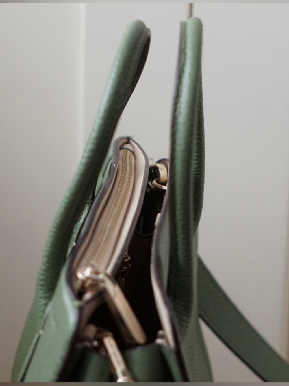 kate spade Knott Small Satchel Sage Green Pebbled Leather Crossbody - Picture 5 of 13
